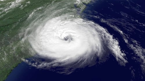 The hurricane is moving eastward over the Atlantic towards Ireland