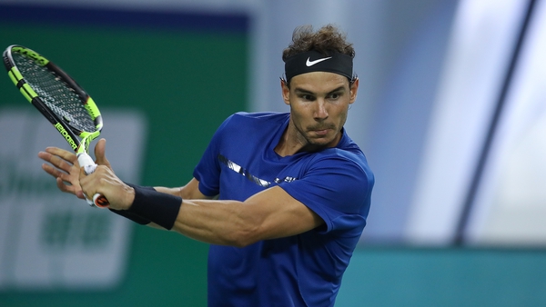Rafael Nadal in action at the Shangai Masters