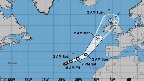 Hurricane Ophelia heads towards Ireland