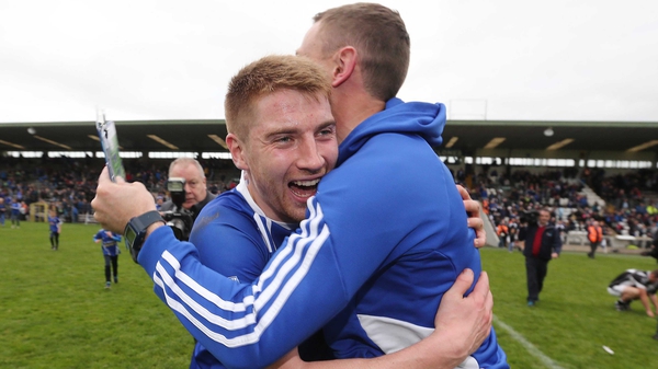 Orin Heaphy of Scotstown celebrates after the game