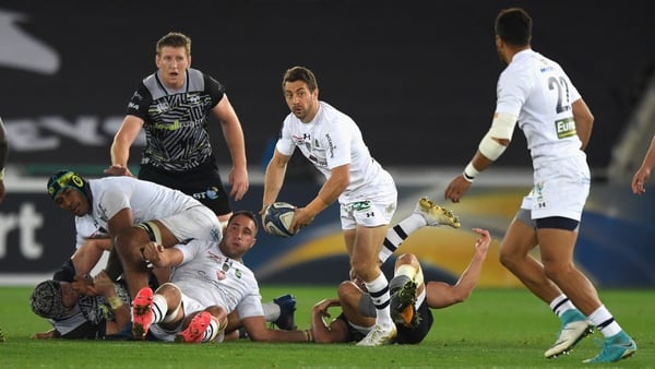Clermont's Greg Laidlaw in action against Ospreys in the Champions Cup