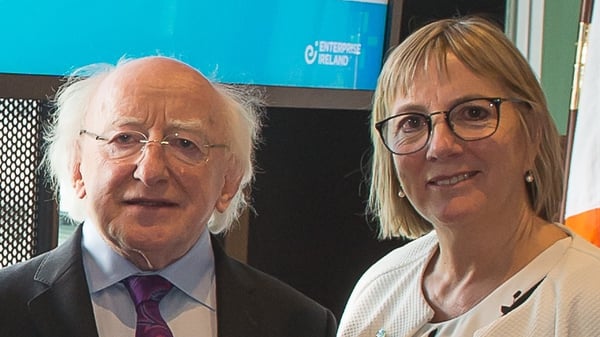 President Michael D Higgins and Julie Sinnamon, Enterprise Ireland CEO