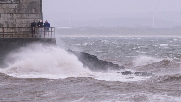 Saltcoats on the west coast of Scotland as Storm Ophelia hits