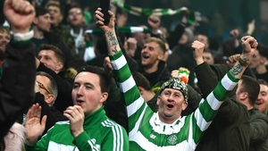 Celtic fans during lats season's Champions League Group C at Manchester City