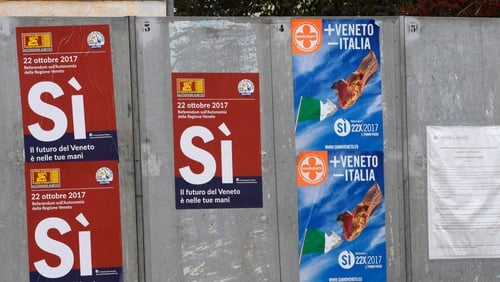 Referendum posters in Veneto, Italy