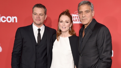 Matt Damon, Julianne Moore and George Clooney at the Suburbicon premiere in LA