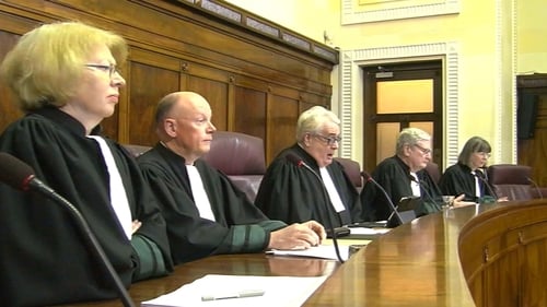 Supreme Court judges photographed at the first ever broadcast of court proceedings in October 2017