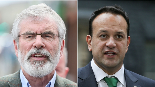 Sinn Féin leader Gerry Adams and Taoiseach Leo Varadkar