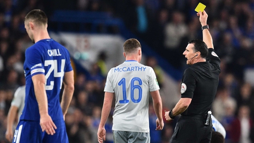 James McCarthy picked up a yellow card at Stamford Bridge