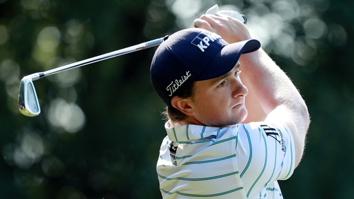 Paul Dunne in action during the third round of the WGC - HSBC Champions at Sheshan International Golf Club