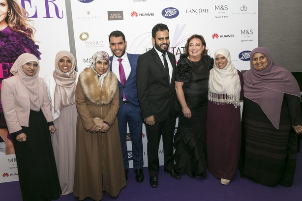 Ibrahim Halawa and his five sisters posed for a picture with Norah Casey