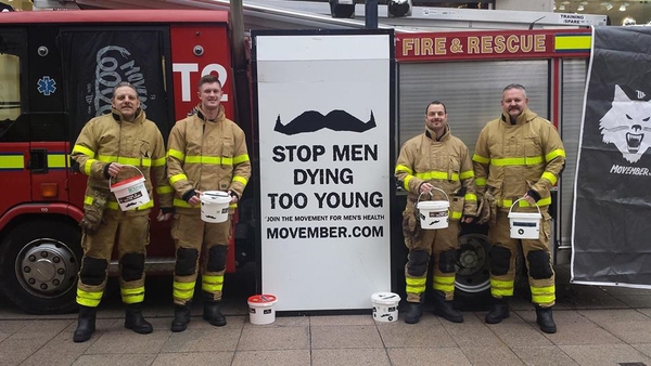 Dublin Fire Brigade personnel taking part in Movember 2017 fund-raising activities