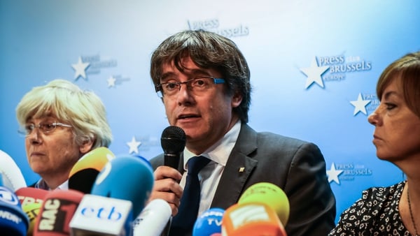 Mr Puigdemont faces up to 25 years in prison if he returns to Spain