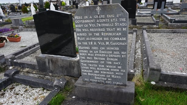 Frank Stagg's second headstone, erected by his brother, George, on an adjacent grave