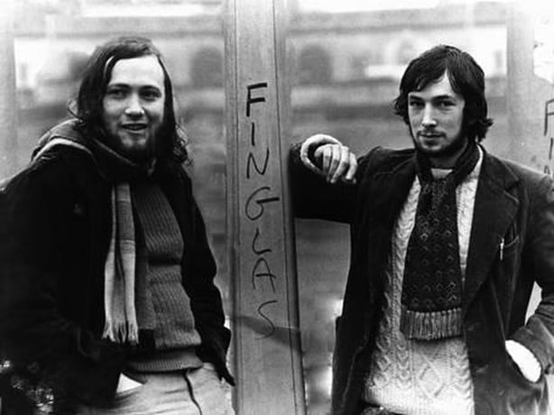 Dermot Bolger (on left) with poet Michael O'Loughlin in the 1970s