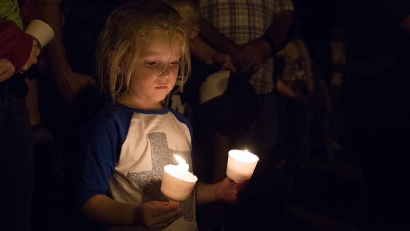 A candlelight vigil was held in Sutherland Springs last night