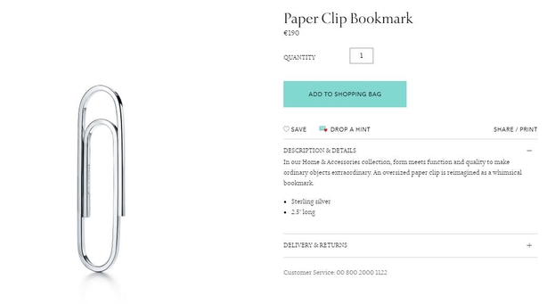 Paper clip tiffanys