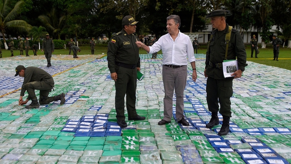 Colombian President Juan Manuel Santos viewed the haul