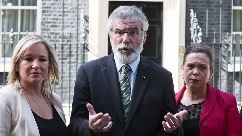 Sinn Féin's Michelle O'Neill, Gerry Adams and Mary Lou McDonald spoke with the British Prime Minister Theresa May