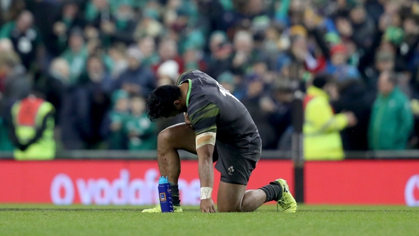 Bundee Aki takes a moment to himself after the game