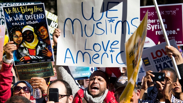 The ban has led to widespread protests across the United States