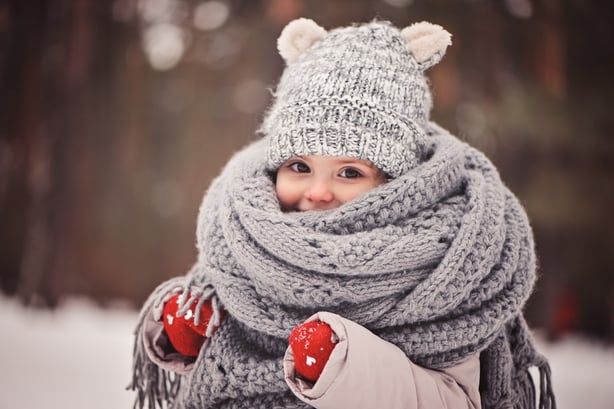 little girl in winter clothes