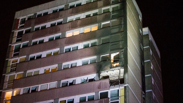 Fire occurred in a flat on the ninth floor