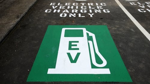 An electric car charging unit at Auckland airport in New Zealand
