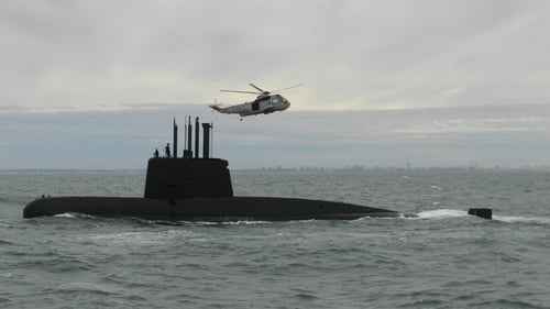 The Argentine navy taking part in the search for the missing submarine