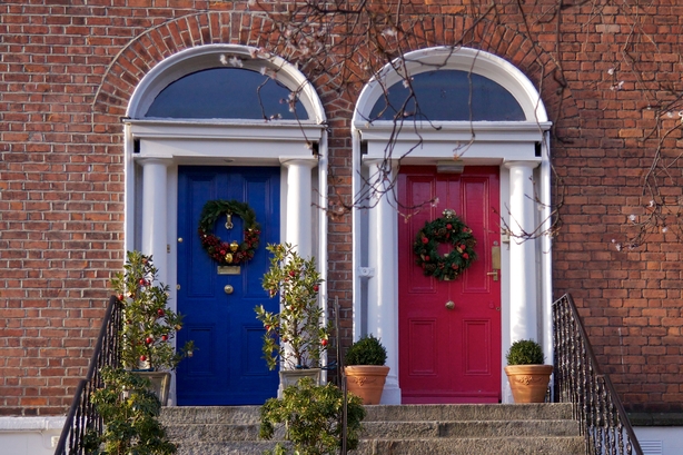 Dublin doors at Christmas