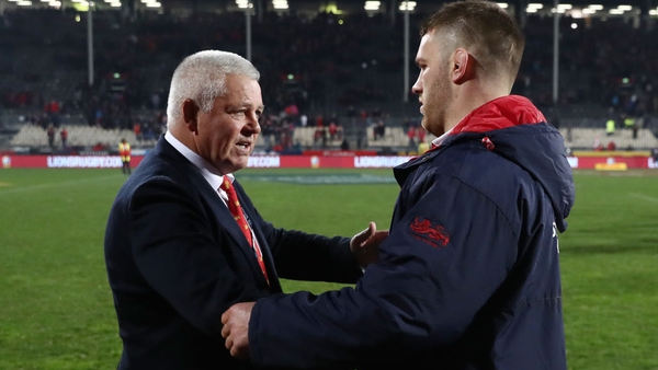 Warren Gatland and Sean O'Brien pictured during the Lions tour