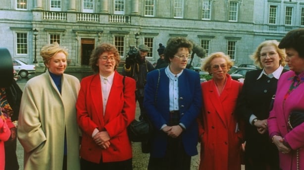 Frances Fitzgerald, far left, with other female TDs in 1993