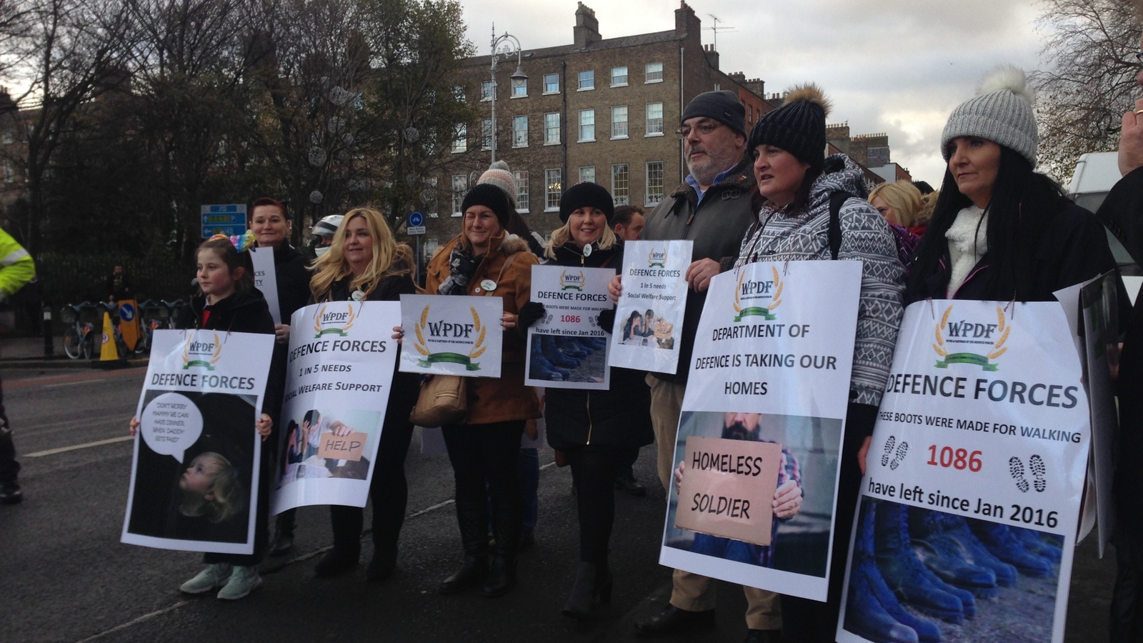 Wives and partners of Defence Forces in Dáil protest