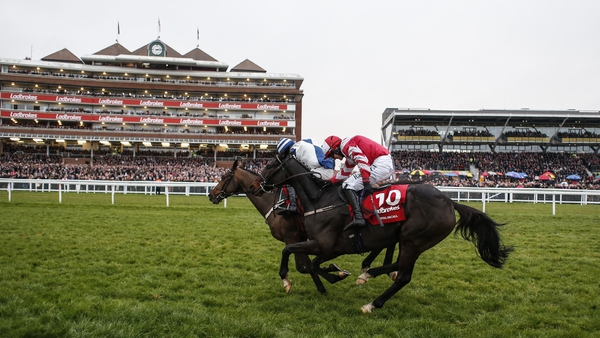 Total Recall (red) looks more likely to go in the Grand National than Cheltenham Gold Cup