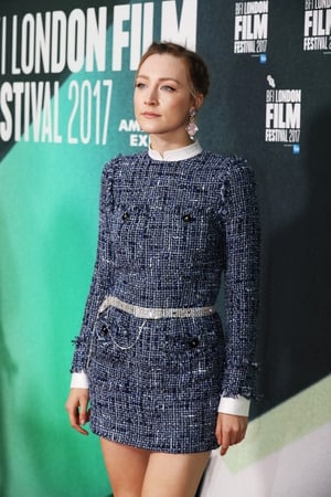 The 'Lady Bird' actress looks incredible in this sixties inspired Alessandra Rich tweed dress at the BFI London Film Festival in 2017.