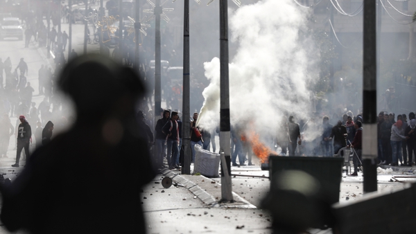 Protesters in the West Bank city of Bethlehem
