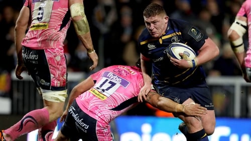 Tadhg Furlong in action against Exeter.