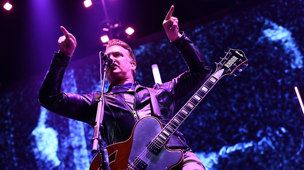 Josh Homme onstage at the Forum in Inglewood, California on Saturday - 