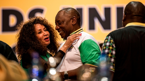Cyril Ramaphosa (C) is the new leader of South Africa's ANC party