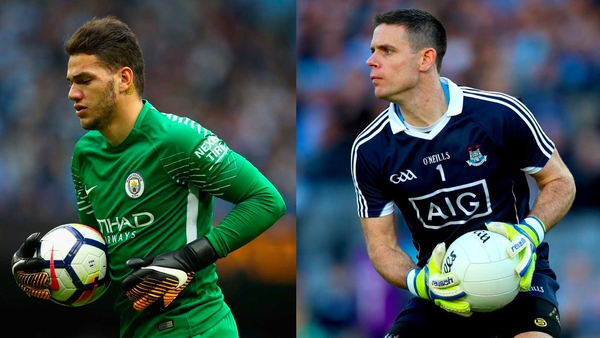 Ederson (L) shares a lot of distribution similarities with Stephen Cluxton