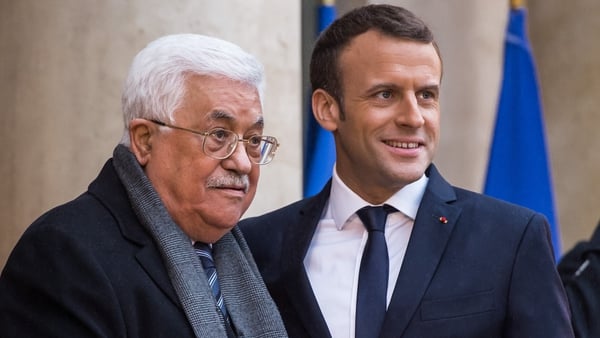 Palestinian President Mahmoud Abbas met French President Emmanuel Macron in Paris