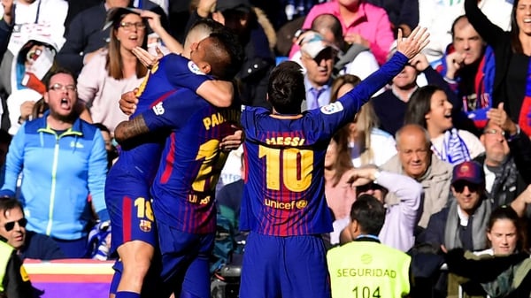 Leo Messi leads the celebrations