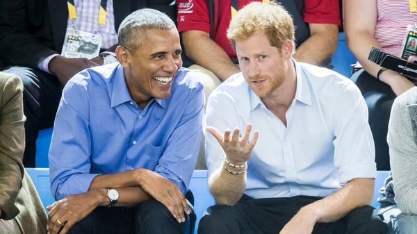 Barack Obama and Britain's Prince Harry at the Invictus Games