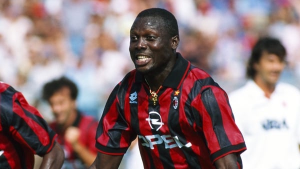 George Weah playing for AC Milan in 1995