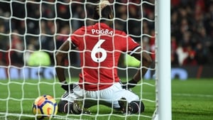 Paul Pogba reacts after Man United's draw with Southampton, their third in the space of a week