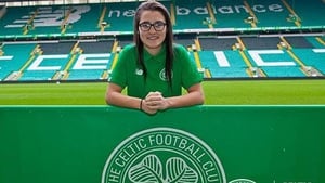 Keeva Keenan will line out in the famous green and white hoops in 2018 (photo courtesy of CelticFC.net)