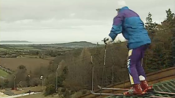 Member of the Irish Ski team training at Kilternan dry slopes (1993)
