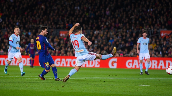 Lionel Messi fires home the opener