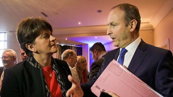 Arlene Foster held talks with Fianna Fáil leader Micheál Martin at the conference in Killarney (Pic: Valerie O'Sullivan)
