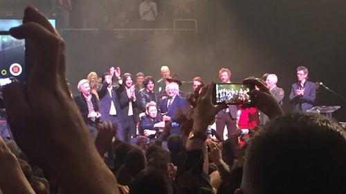 Shane MacGowan receives the National Concert Hall's Lifetime Achievement Award from President Michael D Higgins Photo: Sinéad Crowley